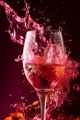 Cocktail glass splashing on dark background - 788482049
