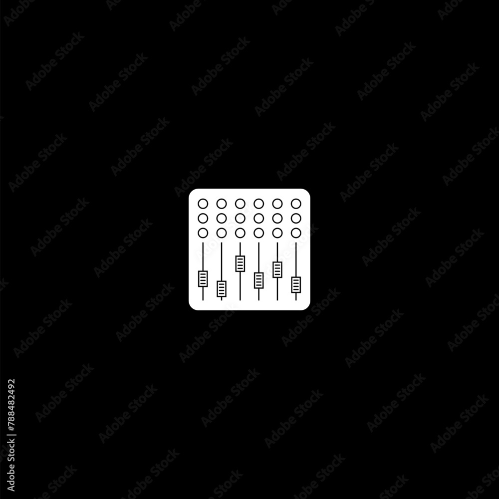 Poster mixing console icon isolated on dark background