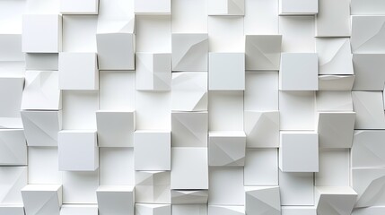 A 3D illustration of white squares and rectangles creating a pattern.