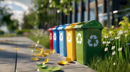 3D Clay-Rendered Recycling Bins Encouraging Waste Reduction Efforts