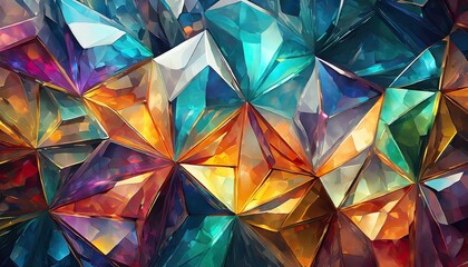 Design a visually stunning abstract background featuring a crystalline structure composed of translucent