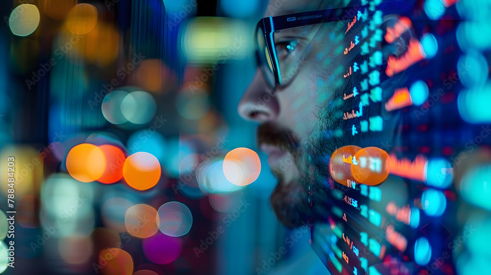Poster a financial market analytics engine powered by quantum computing, offering unparalleled data process