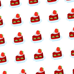 Birthday cake slice pattern illustration 