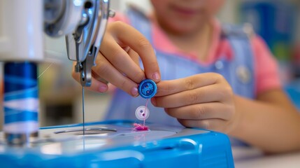 Practical life skills lesson, sewing on a button, essential, lifeready