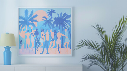 Tropical Beach Party Illustration Perfect for Summer Event Promotions