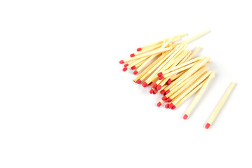 pile of matches on white