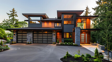 Modern house with garage