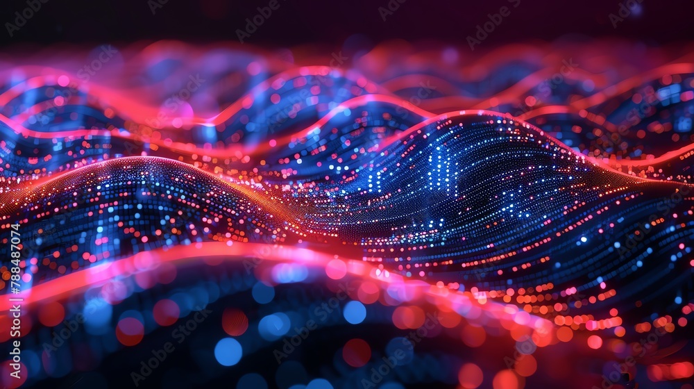 Poster digital data visualization art abstract representation of big data analytics
