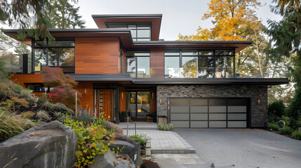 Modern house with garage