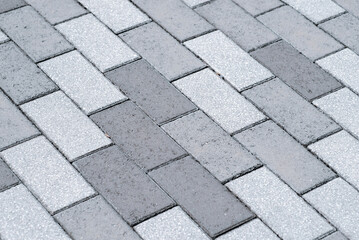 タイルブロックの床
