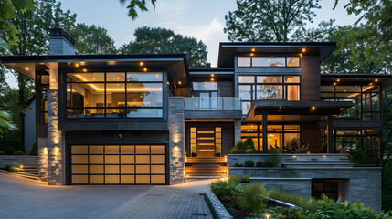 Modern house with garage