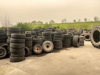 Stack of Discarded Tires
