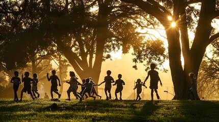 Children's Playtime: Unbounded Joy and Energy in a Park