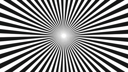 Obraz premium Abstract Optical Illusion, Monochrome radial pattern creating a hypnotic optical illusion.