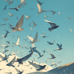 Majestic Birds Soaring Above: A Detailed Stock Image for Marketing and Creative Projects.
