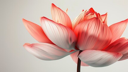 a single red lotus from a rear view, symbolizing purity and enlightenment Utilize high-definition details