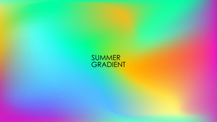 Summertime blurred background. Summer theme color gradients for creative seasonal graphic design. Vector illustration.