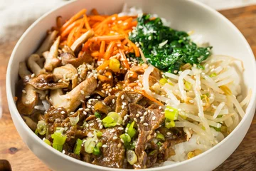 Gordijnen Hearty Korean Bibimbop Dish © Brent Hofacker