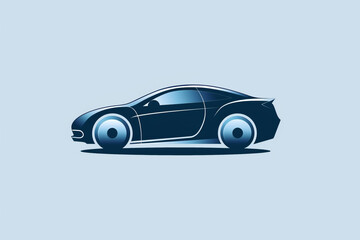 Deep blue car icon logo with a sleek, minimalist design