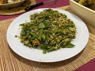 traditional salad urap on a plate from indonesia