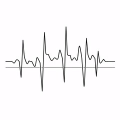 Simple line drawing of an ECG line a vect