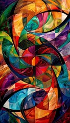 Abstract Art Patterns Vibrant abstract patterns with swirling colors and geometric shapes, creating a visually stimulating