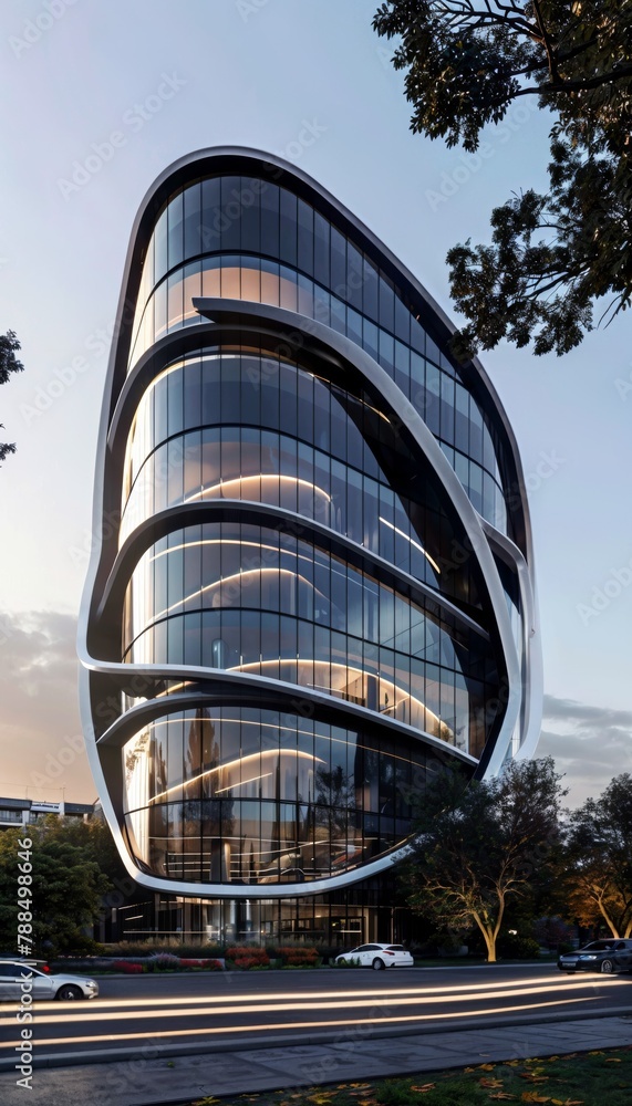 Poster modern architecture sleek and stylish architectural designs featuring curves and glass structures