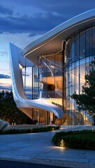 Modern Architecture Sleek and stylish architectural designs featuring curves and glass structures