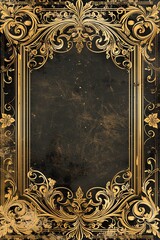 Gold Vintage Frames with Decorative Floral Ornaments and Antique Decor