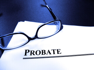 Probate Last Will and Testament Documents on Desk with Glasses - 788501010