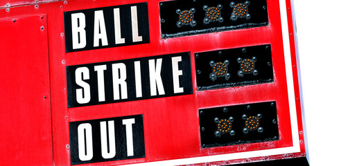 Red Baseball Scoreboard Ball Strike Out