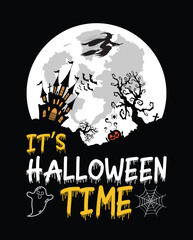 It's Halloween Time t-shirt design. Best t-shirt design with it's halloween time code.
