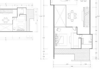Floor plan designed building on the drawing.