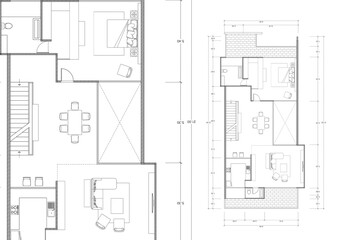Floor plan designed building on the drawing.