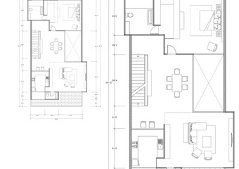 Floor plan designed building on the drawing.