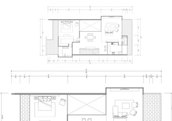 Floor plan designed building on the drawing.