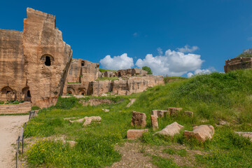 mardin dara ancient city cemetery section ancient settlement and underground cistern and dungeon illuminated