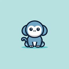 Monkey logo, Cute monkey brand mascot cartoon character, Animal Logo, Vector illustration of cute shape monkey