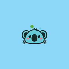 Koala head logo, cute sticker, Cute deer brand mascot cartoon character, Animal Logo, Vector illustration of cute shape deer