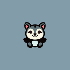 Kawaii squirrel logo, cute sticker, Cute squirrel brand mascot cartoon character, Animal Logo, Vector illustration of cute shape squirrel