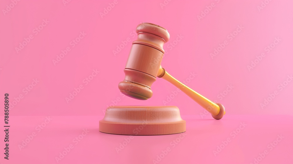 Aufkleber 3d render illustration of judge's gavel. simple icon for web and app. modern trendy design. isolated