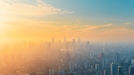 Contrasting Skies: A Bustling Cityscape's Stark Visual Narrative on Air Pollution