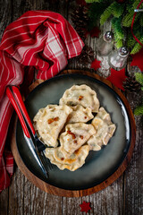 Fried dumplings stuffed with spinach. - 788507229