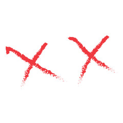Red Cross Mark Brush, Red X mark, X Sign Hand Drawn Icon