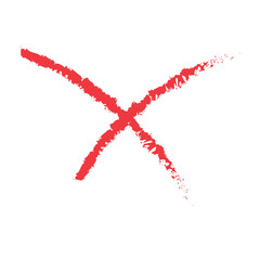 Red Cross Mark Brush, Red X mark, X Sign Hand Drawn Icon