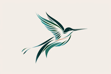 The simplicity of an abstract bird logo rendered in bold vector lines, set against a pristine white background, captured in high definition.