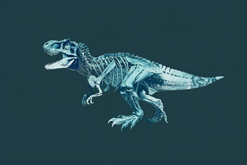 Tranquil aquamarine Tyrannosaurus logo, evoking a sense of calmness.