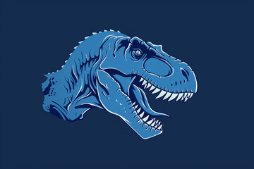 Tranquil azure blue Tyrannosaurus emblem, evoking a sense of calmness and tranquility.