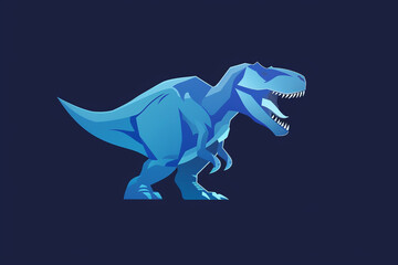Tranquil sapphire blue Tyrannosaurus logo, evoking a sense of calmness and serenity.