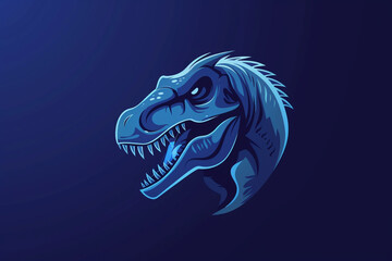 Tranquil sapphire blue Tyrannosaurus logo, evoking a sense of calmness and serenity.